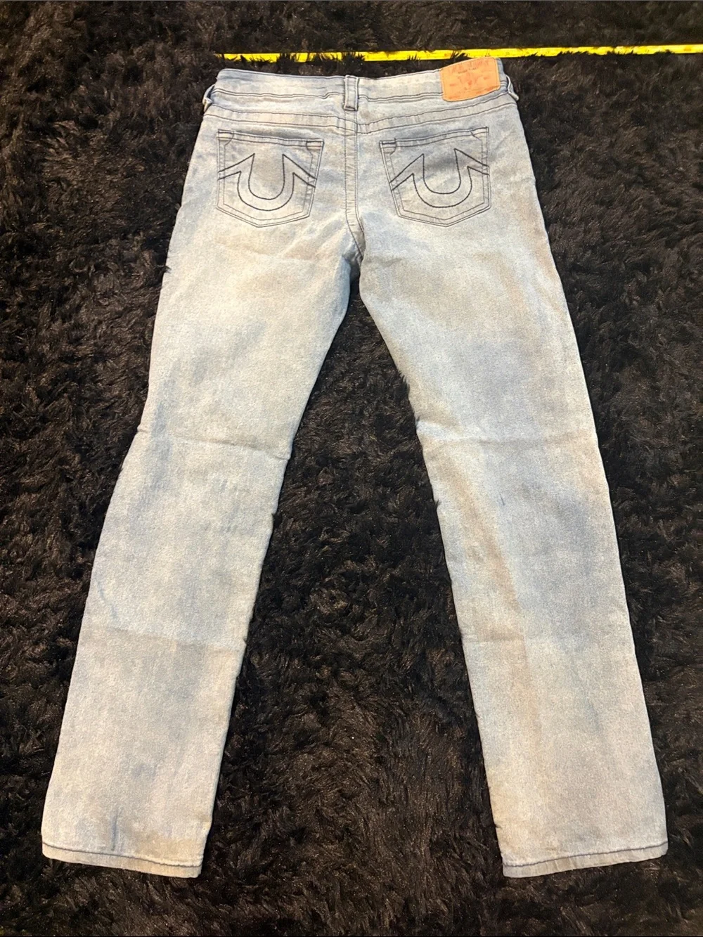 True Religion Men's Slim Straight Jeans in Light Blue